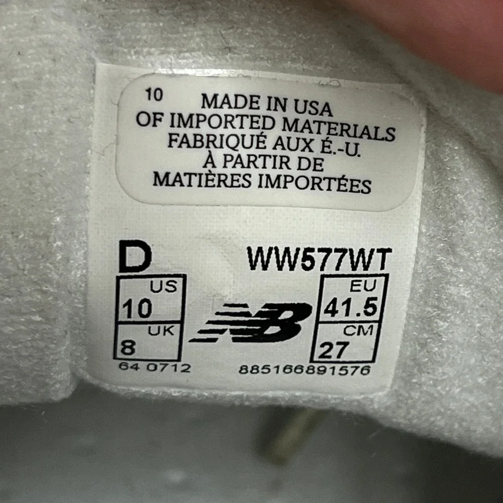 New Balance white leather